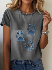 Women's Denim Paw T-shirt