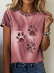 Women's Denim Paw T-shirt