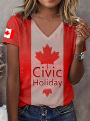 Women's Civic Holiday  Casual Short-Sleeved T-shirt