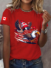 Women's Goose And Eagle Printed Casual T-Shirt