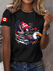 Women's Goose And Eagle Printed Casual T-Shirt