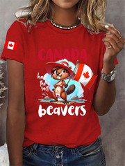 Women's Canada Print Casual T-Shirt