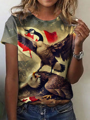 Women's Goose And Eagle Printed Casual T-Shirt