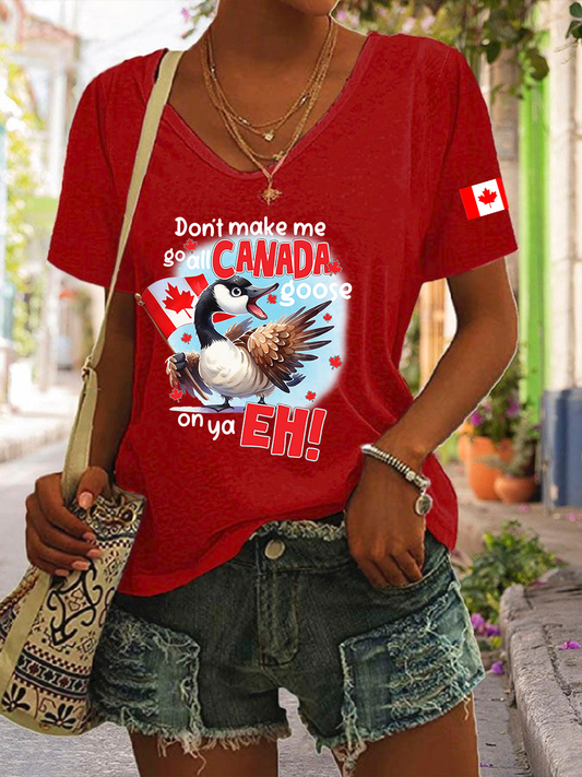 Women's Canada Print Casual T-Shirt