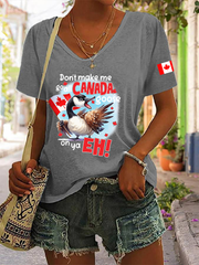 Women's Canada Print Casual T-Shirt