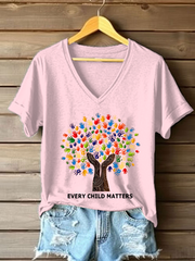 Women's every child matters V-neck T-shirts