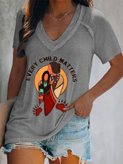 Women's every child matters V-neck T-shirts