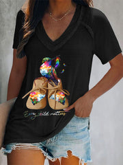 Women's every child matters V-neck T-shirts