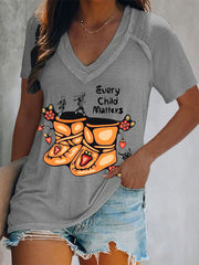 Women's every child matters V-neck T-shirts