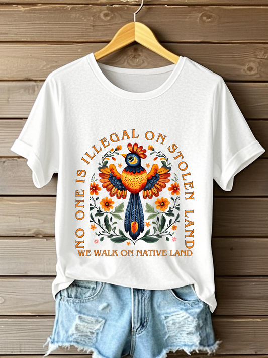 Women's No One Is Illegal On Stolen Land T-shirts