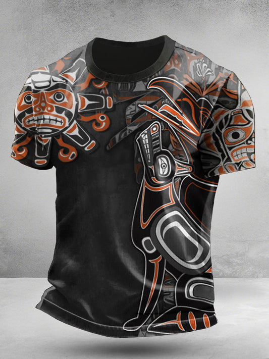 Men's Indigenous Raven & Wolf print T-shirts
