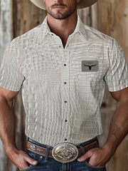 Men's western style short-sleeved shirt
