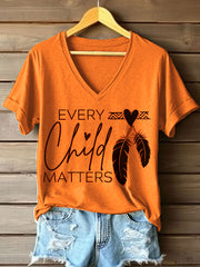 Women's Every Child Matters Print V-Neck T-Shirt