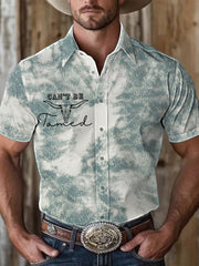 Men's western style short-sleeved shirt
