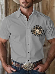 Men's western style short-sleeved shirt