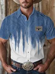Men's western style short-sleeved shirt