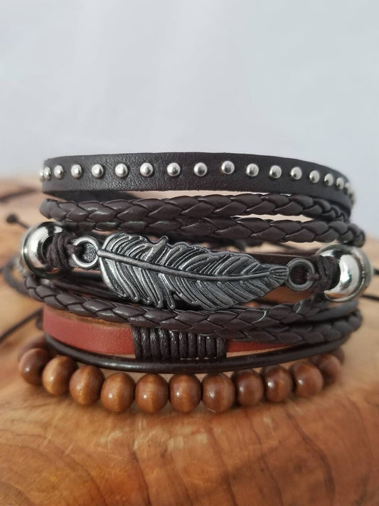Unisex Native American Feather Bracelets