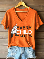 Women's Every Child Matters Print V-Neck T-Shirt