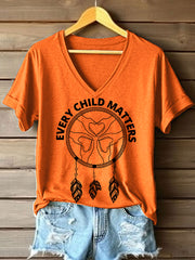 Women's Every Child Matters Print V-Neck T-Shirt
