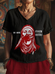 Women's No more stolen sisters V-neck tops
