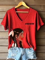 Women's MMIW Print V-Neck T-Shirt