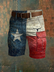 Men's western style cargo shorts
