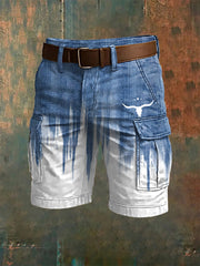 Men's western style cargo shorts