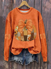 Women's Pumpkin Art Print Casual Sweatshirt