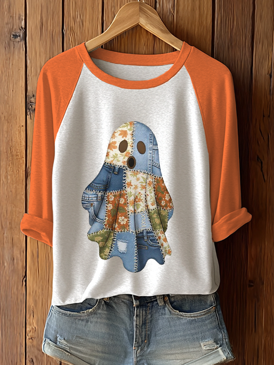 Women's Ghost Art Print Casual Sweatshirt