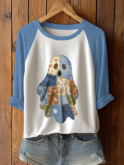 Women's Ghost Art Print Casual Sweatshirt