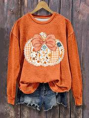 Women's Pumpkin Art Print Casual Sweatshirt