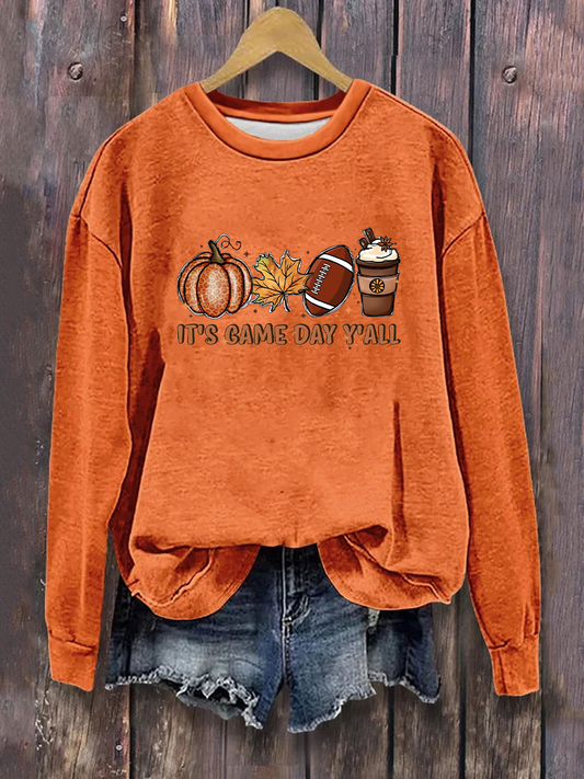 Women's Pumpkin Art Print Sweatshirt