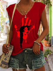 Women's MMIW Print V-Neck Tank Top