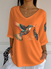 Women's Orange Shirt Day Hummingbird Casual Tops