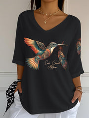 Women's Orange Shirt Day Hummingbird Casual Tops