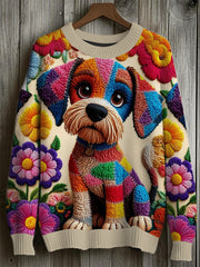 Men's Dog Flowers Imitation Sweater