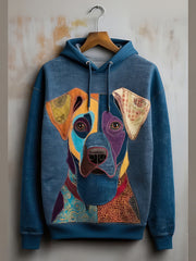 Men's Animal Dog Drop-Shoulder Hoodie (No Pockets)