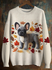 Men's Dog Maple Leaf Imitation Sweater