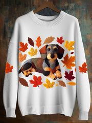 Men's Dachshund Maple Leaf Imitation Sweater