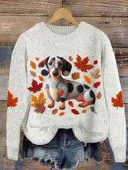 Women's Dachshund Maple Leaf Sweatshirt