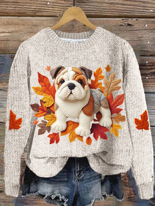 Women's Pug Maple Leaf Sweatshirt