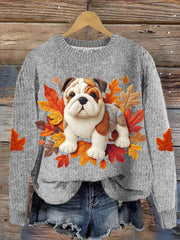 Women's Pug Maple Leaf Sweatshirt