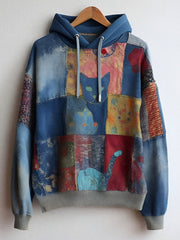 Men's Animal Cat  Drop-Shoulder Hoodie (No Pockets)