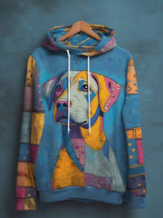 Men's Animal Dog Drop-Shoulder Hoodie (No Pockets)