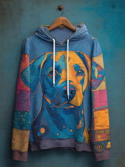 Men's Animal Dog Drop-Shoulder Hoodie (No Pockets)