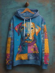 Men's Animal Dog Drop-Shoulder Hoodie (No Pockets)