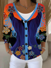 Women's Indigenous Art Print Cardigan