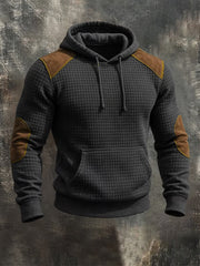 Men's Retro Western  3D Texture Casual Long-sleeved  Hooded