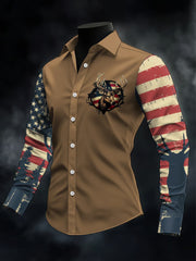 Men's Casual Western Style Contrast Color Shirt