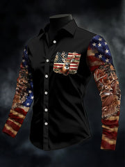 Men's Casual Western Style Contrast Color Shirt